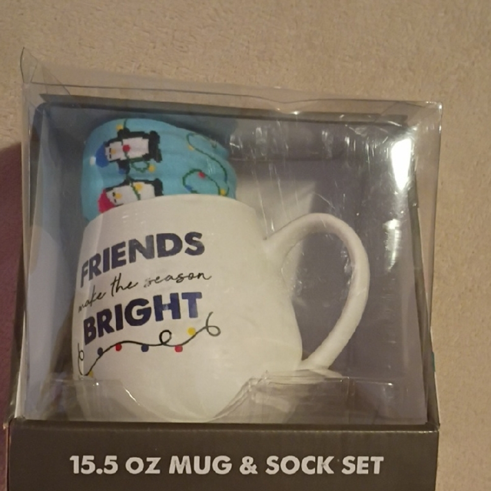 Holiday Mug and Sock Set - White